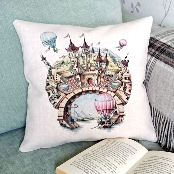 Designer Princess Cushion with Magical Castle - Talex Interiors