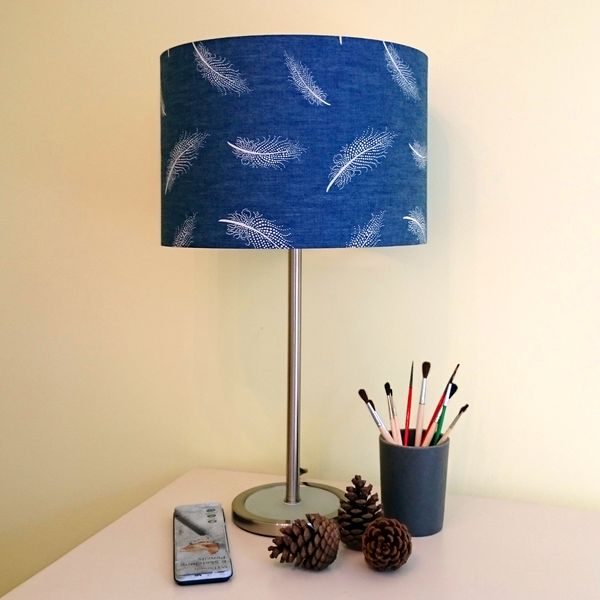 Navy Blue Lamp Shade For Ceiling Light, Pale Blue Floor Lamp Shade