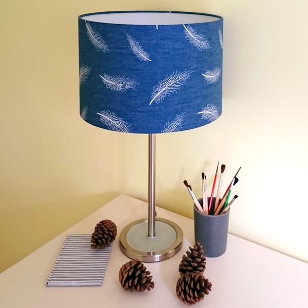 Navy Blue Lamp Shade For Ceiling Light, Blue Lamp Shades Uk