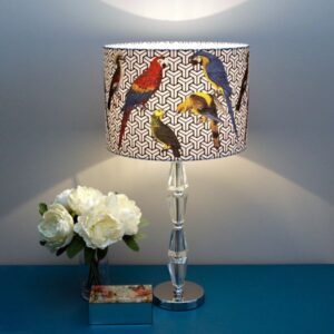 Colourful Lampshade with Tropical Parrots for Pendant/Ceiling Light or Standard/Table Lamp - Talex Interiors, UK