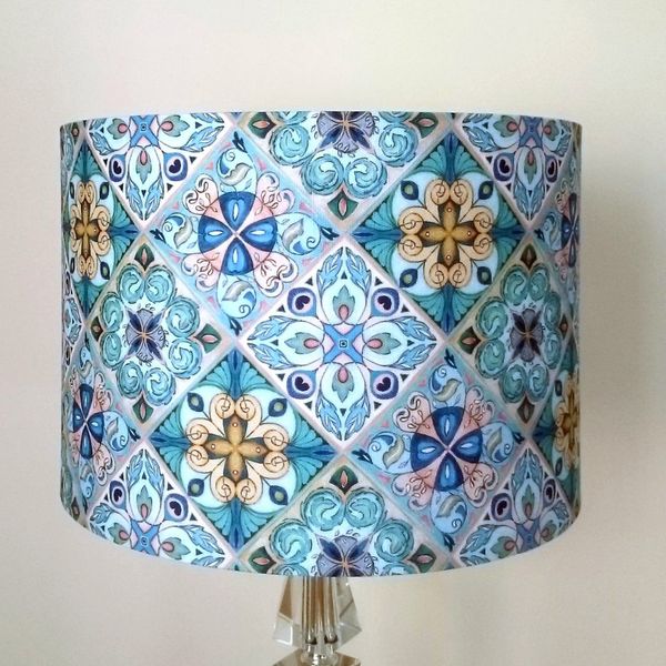Teal Lamp Shade For Ceiling Light Or, Large Light Blue Lamp Shades
