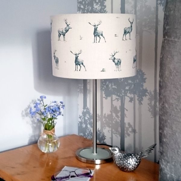Grey Stag Lampshade for Ceiling or Floor/Table Lamp - Talex Interiors