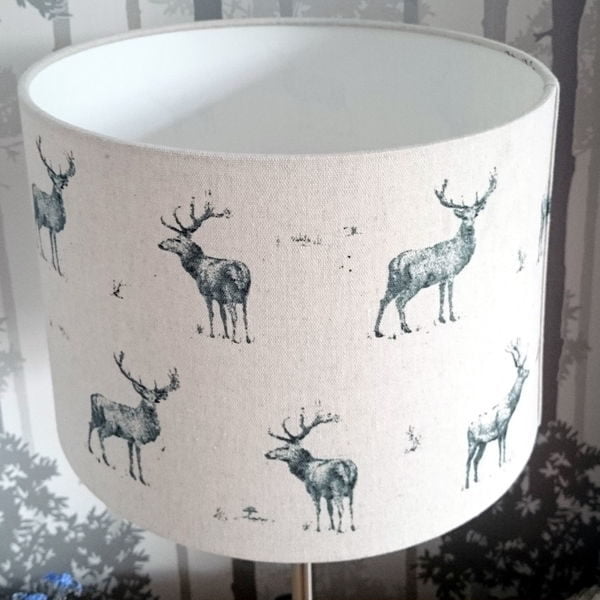Grey Stag Lampshade for Ceiling or Floor/Table Lamp - Talex Interiors