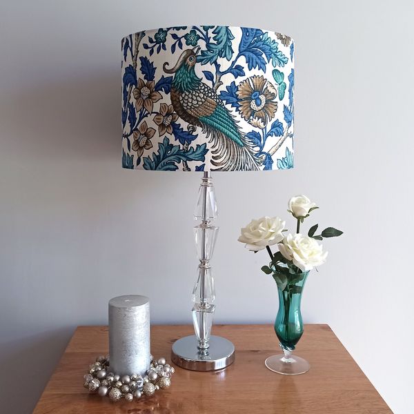 Teal Bird Lamp Shade For Ceiling Light, Blue Table Lamp Shades Uk
