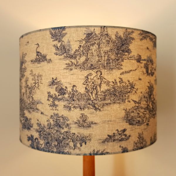 Blue Rustic Lampshade Ceiling Light, French Themed Lamp Shades
