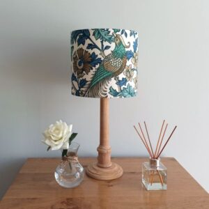 Teal Bird Lamp Shade for table lamp base (dia 20cm) - Talex Interiors, UK